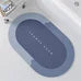 tapis bain absorbant antidérapant rose clair rose foncé bleu marine motif ovale géométrique moderne