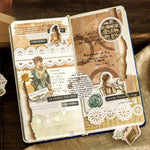 autocollants vintage animaux fleurs cartoonaux réalistes opaques adhésifs couleurjaunebeigerosevertbleumarron journal créatif loisirs