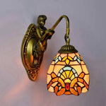 lampe murale vitrail tiffany sirène chambre cuisine vintage floral métallique