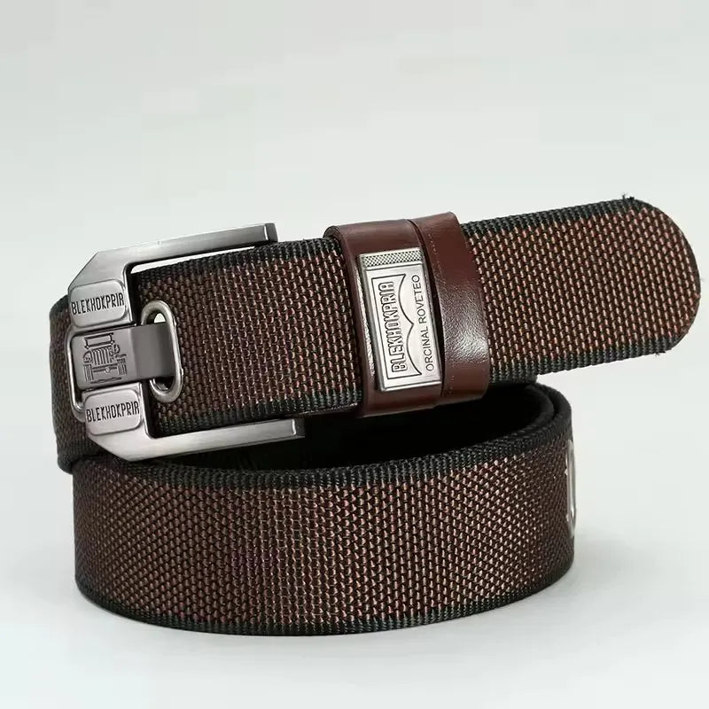 ceinture homme toile marron bleu marine beige noir moderne maille fine boucle clic