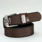 ceinture homme toile marron bleu marine beige noir moderne maille fine boucle clic