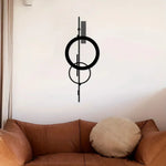 art mural moderne minimaliste noir circulaire géométrique vis fixations salon chambre coucher