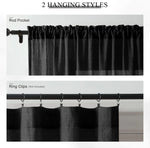 rideaux noir semi transparents texturés moderne minimaliste passe tringle chambre salon
