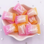 cabochons résine colorée 3d bonbons violet rose bleu jaune gradient brillants scrapbook artisanat