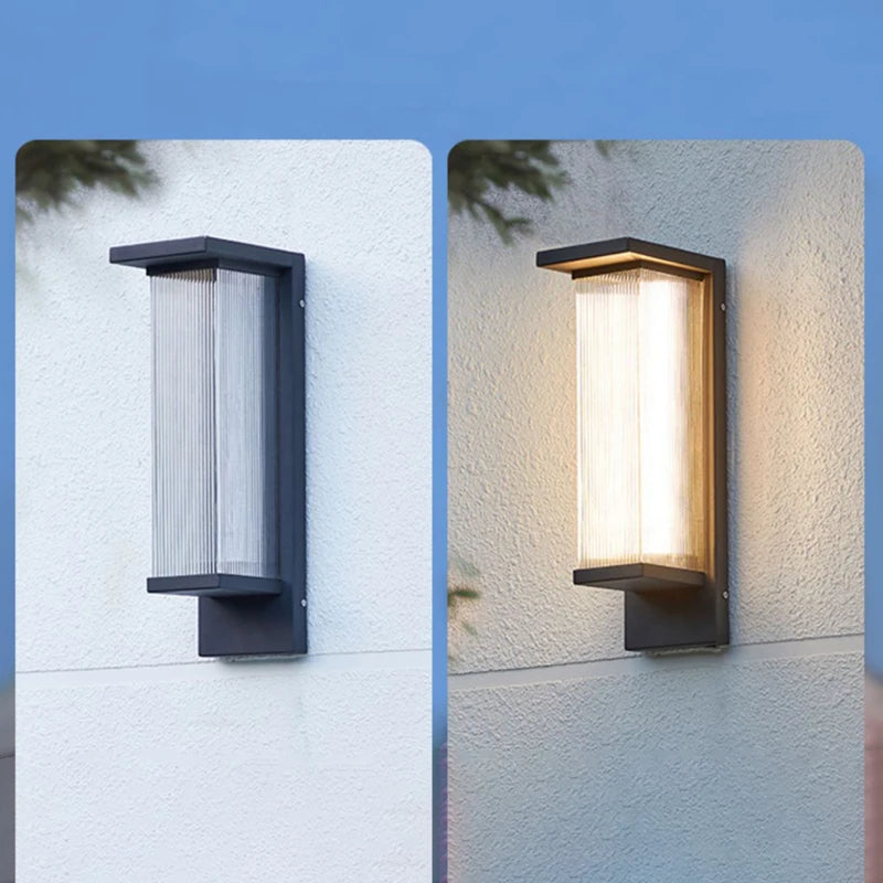 applique murale moderne noire translucide ip65 led extérieure acier inoxydable 40cm 51cm 75cm
