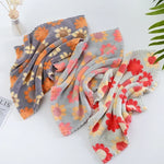 serviettes molleton fleurées gris rouge jaune orange douces absorbantes moderne pack random couleur