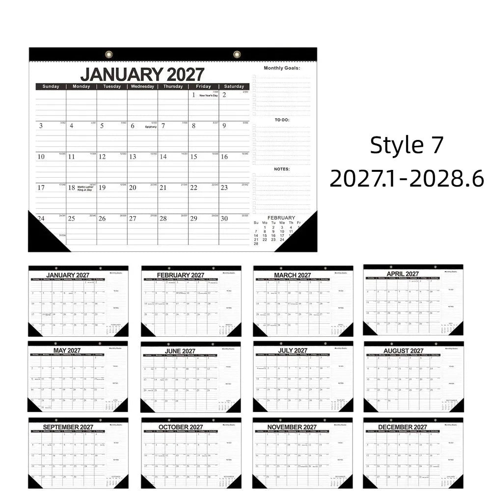 calendrier mural floral moderne notes faire planification quotidienne 18 mois