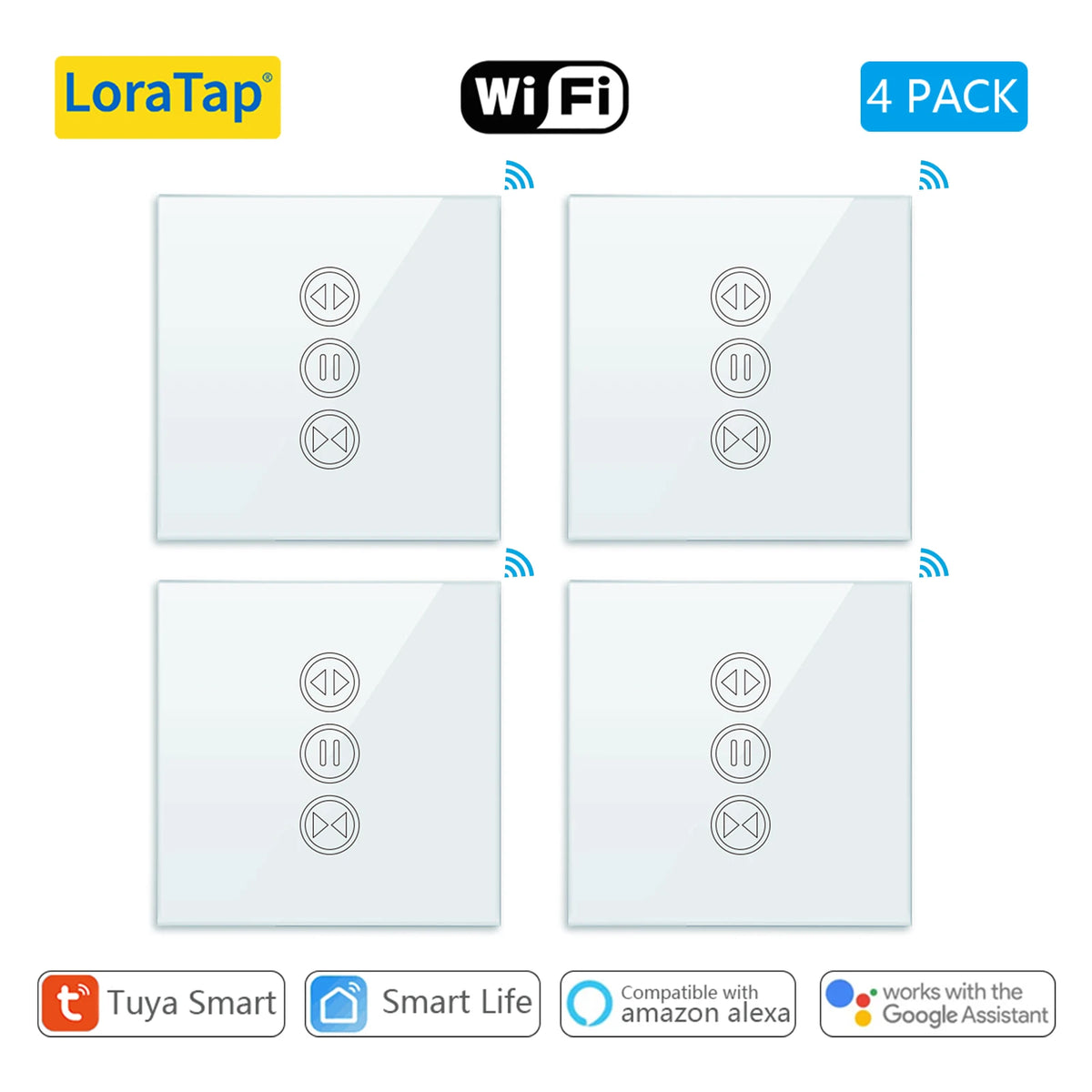 interrupteur intelligent rideau roulant wifi google alexa app smart life blanc moderneécran tactile