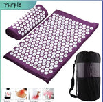 tapis massage acupression boutons blancs fibre polyester coton moderne violet sac transport