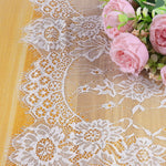 nappe dentelle blanche motif floral table decoration mariage festives romantique coton polyester
