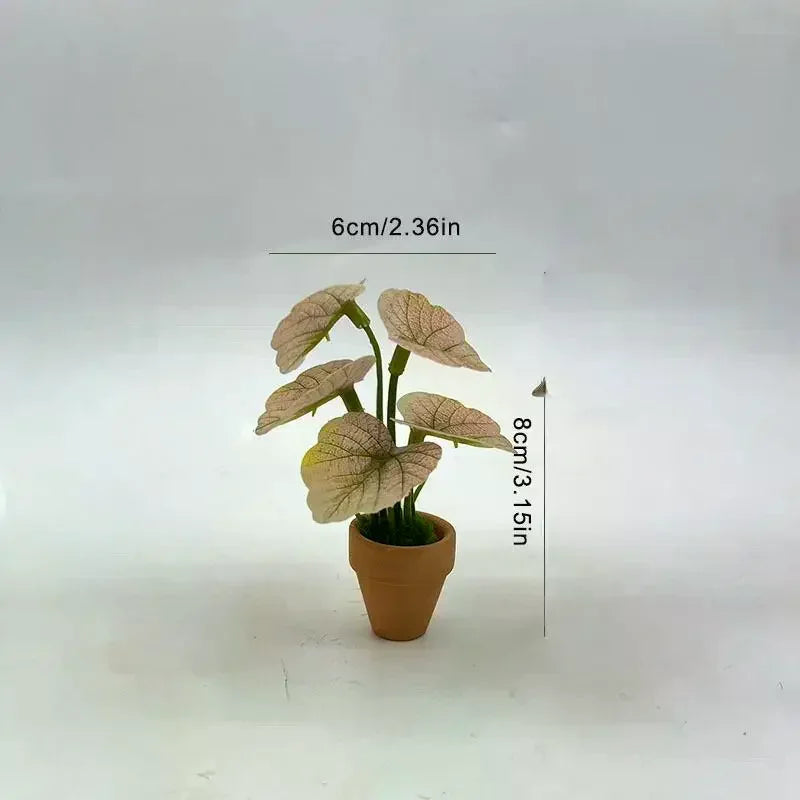 plantes artificielles vertes feuilles ovales pot terre cuite décoration maison réaliste petits espacesintérieur