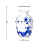 vase céramique motif floral bleu blanc décoration maison fleurs artificielles peonies rose violet