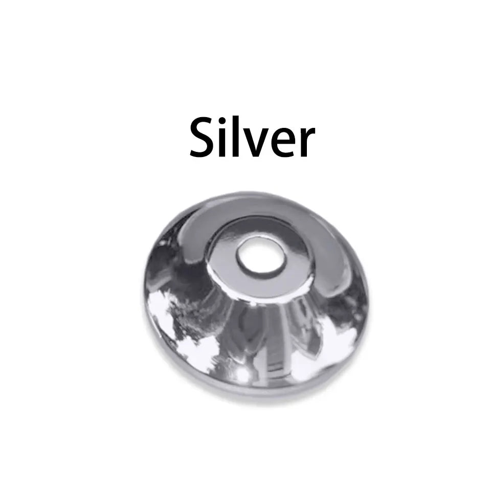 boutons argentés dorés modernes 50mm diamètre 14mm hauteur lisses opaques fixations
