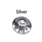 boutons argentés dorés modernes 50mm diamètre 14mm hauteur lisses opaques fixations