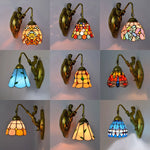 lampe murale vitrail tiffany sirène chambre cuisine vintage floral métallique