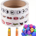 sticker multicolore yeux lèvres sourires adhésif décoration artisanal fête maison fournitures scolaires