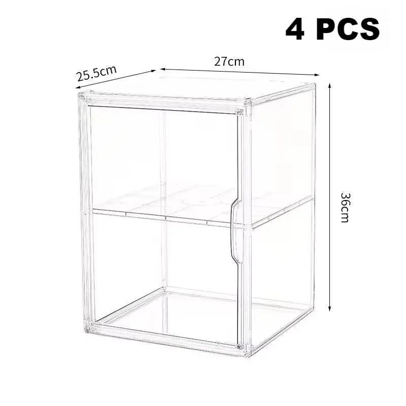 boîte rangement transparente pliable acrylique moderne figurines pièces organisateur jouets display storage box