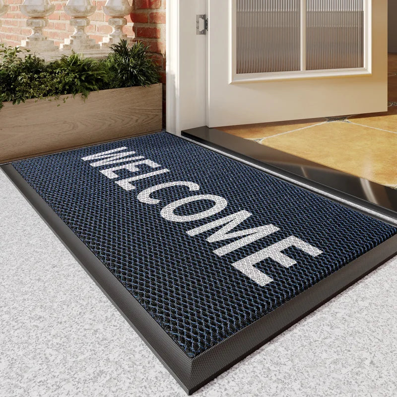 tapis d'entrée moderne noir maille fine antidérapant extérieur 45x75cm 60x90cm