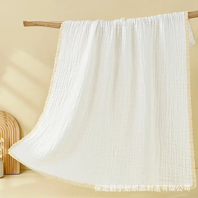 couverture bébé coton douce moderne plissée opaque beige gris vert blanc rose