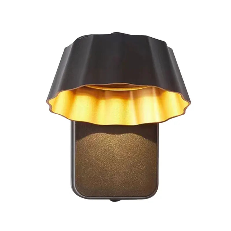 lampe murale moderne led noir doré blanc ip65 hydrofuge ondulée aluminium