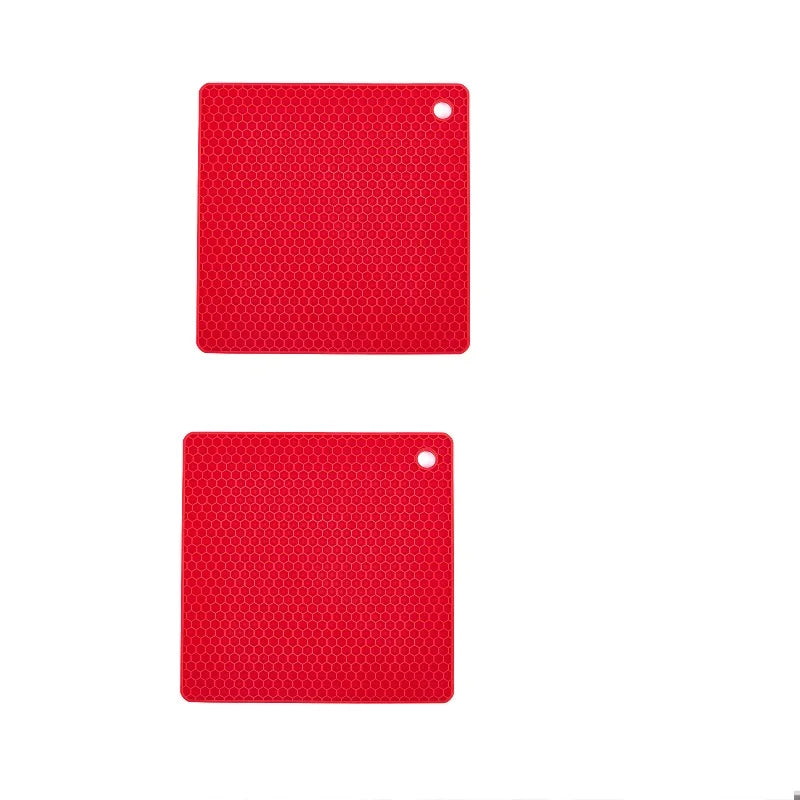 tapis protection cuisine silicone rouge gris moderne texture hexagonale imperméable anti brûlure