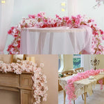 guirlande fleurs artificielles cerises mariage décoration romantique intérieur rose blanc