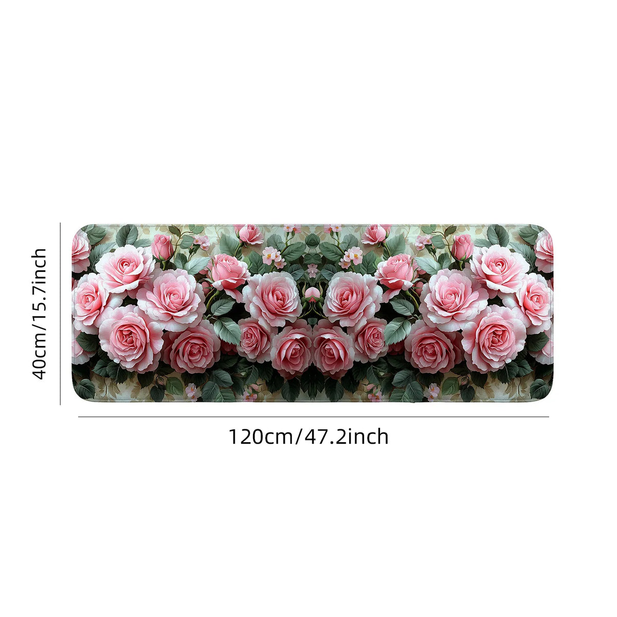 tapis sol rose floral antidérapant polyester décoration maison printemps été cuisine salle bain porteintérieur