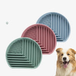 bol nourriture chien silicone vert bleu rose rayures horizontales grille perforation minimaliste