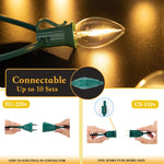 guirlande lumineuse led transparente moderne vert blanc 25ft 10bulb ip44 étanche clips