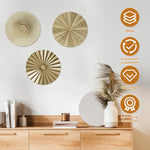 décoration murale moderne abstraite 3d métal doré rayures radiales adhésifs