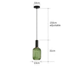 suspension lumineuse or vert gris moderne rayures horizontales opacité câble noir 13cm 20cm 30cm