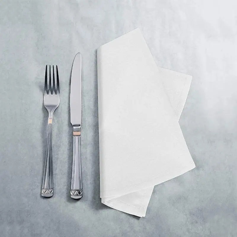serviettes table polyester blanc imprimé végétal classique maison restaurant 43x43cm pack pièces