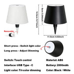 lampe table moderne bouteille transparente abat jour opaque étiquette vin led recharge usb modes