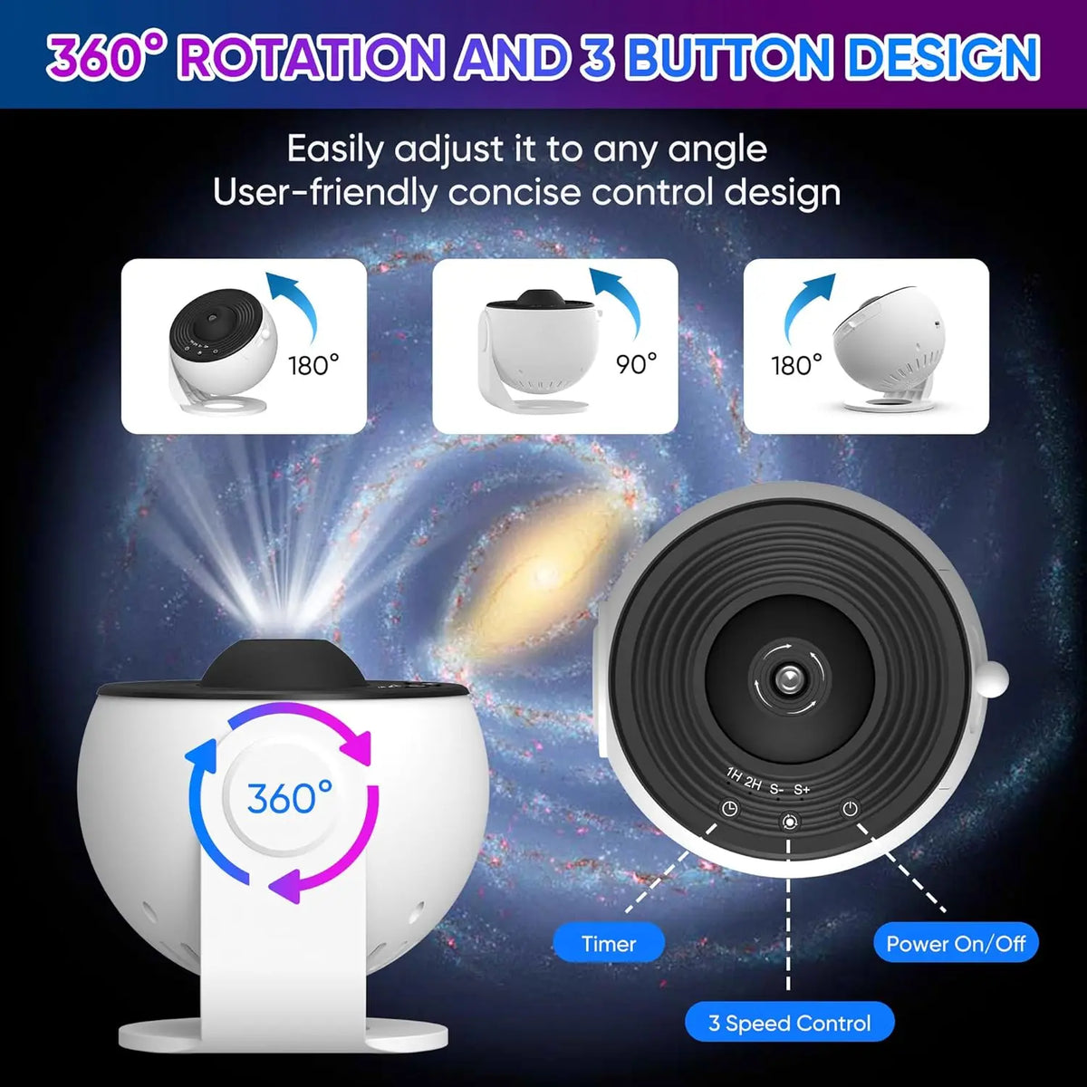 projecteur d'étoiles veilleuse led blanc noir support rotatif films disc boîtes protection moderne chambre