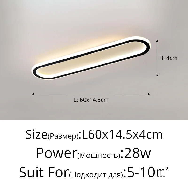 lampe led moderne blanche rectangulaire bord noir éclairage intérieur chambre salon