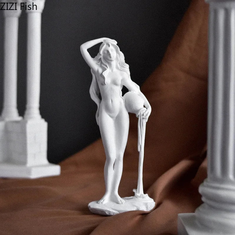 statue déesse vénus résine art classique figurine femme nue pose antique decoration