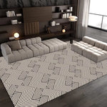 Tapis Flanelle Nordique Moderne pour Chambre Salon, Confort Doux Antidérapant