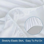 drap housse imperméable matelas blanc tricot jersey doux respirant élastique lit chambre