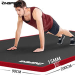 tapis fitness noir rouge rayures horizontales surface rugueuse moderne épais 15mm