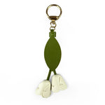 porte clés décoration florale tulipes feuilles vert jaune rose rouge bleu gris violet anneaux