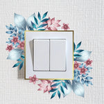 autocollant mural décoratif interrupteur fleurs blanc classique adhésif salon bain chambre maison