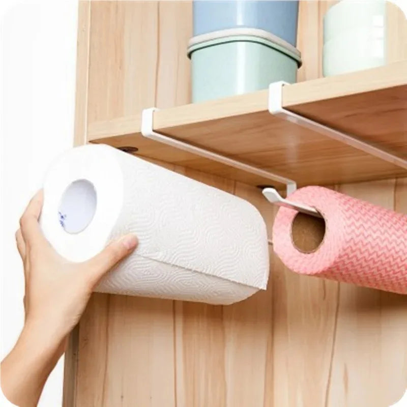 porte rouleaux papier essuie tout porte torchons moderne noir blanc bois clair