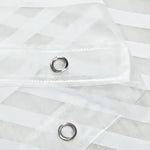rideau douche moderne blanc transparent rayures points résistant l'eau 180cm