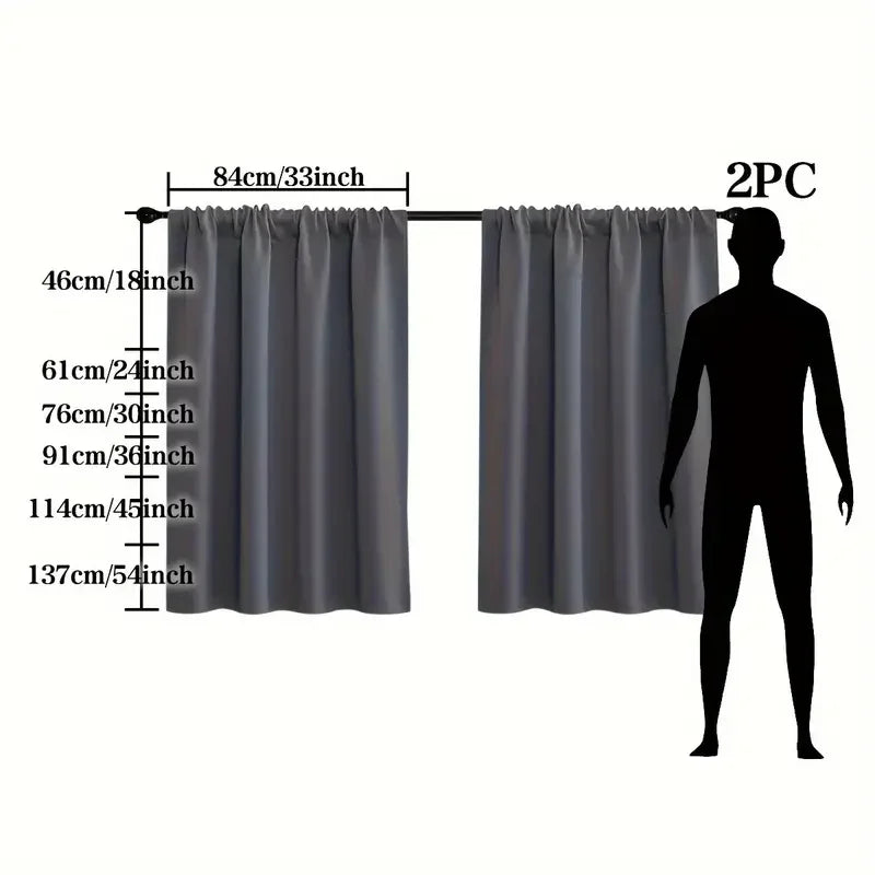 rideaux gris opaques modernes 84x61cm isolation thermique chambre salle bain camping car deux pièces