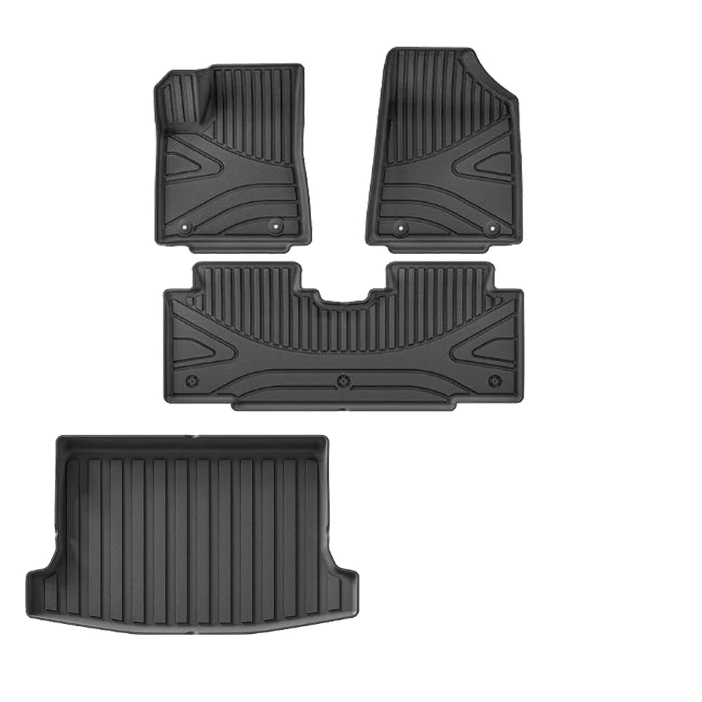 tapis sol coffre voiture noir rayures horizontales moderne imperméable tpe