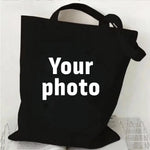 sacs toile personnalisables tote bag noir blanc imprimés décontractés femmes