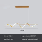 Suspension lumineuse moderne ornement ondulé or blanc noir moderne chambre salon