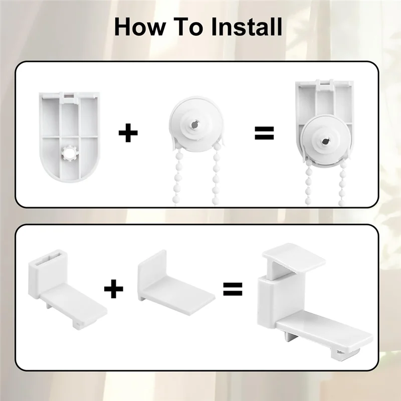 Support Pince Store Roulant Double Palan Chaîne Fenêtre Blanche Sans Perçage Caoutchouc Robuste Utilisation