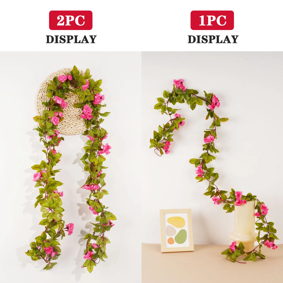 guirlande florale artificielle rose verte mariage décoration extérieure champêtre romantique fleurs feuilles vigne