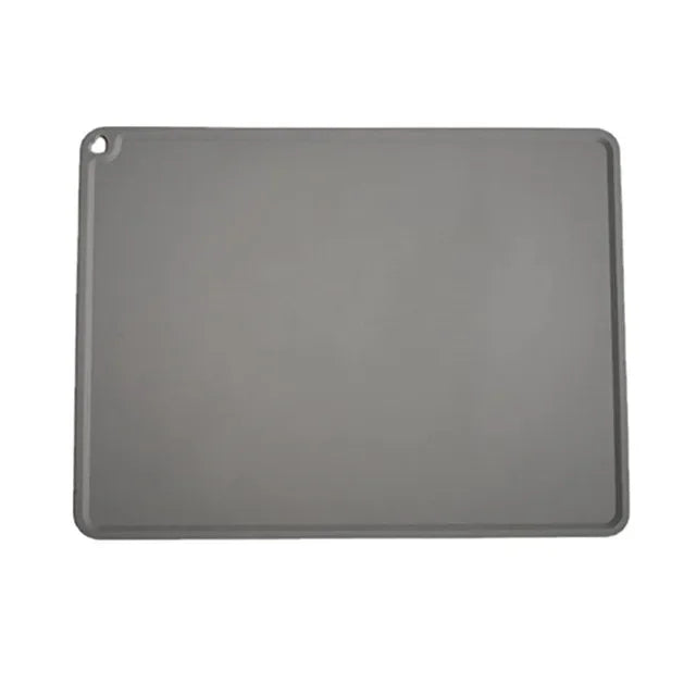 tapis imperméable silicone gris rose bleu clair lisse moderne chiens bol